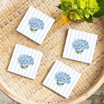 Rustic Marlin Handcrafted American Made Home Decor Blooming Hydrangea Coaster Set