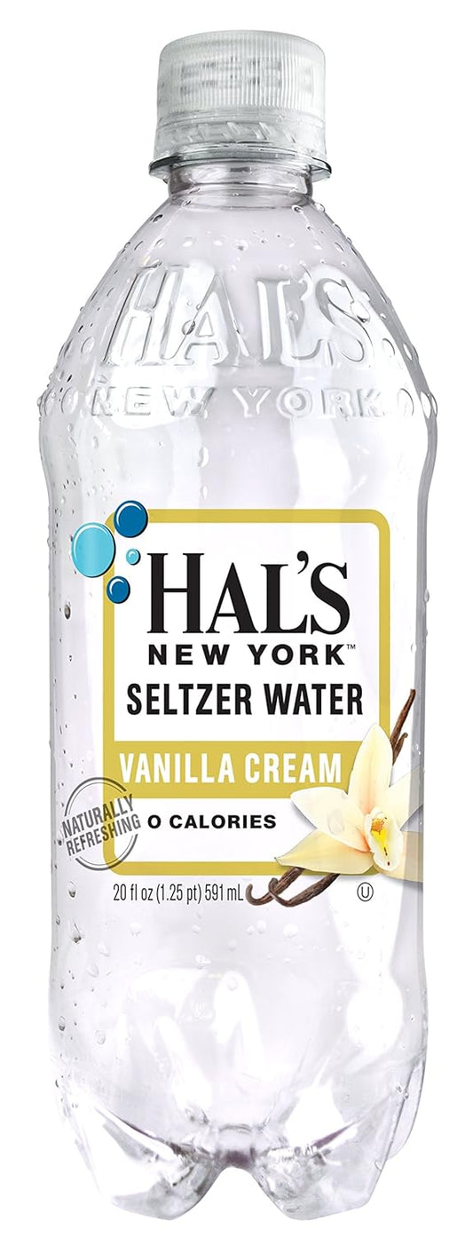 Hal's New York Seltzer Carbonated Vanilla Cream Flavored Sparkling Water